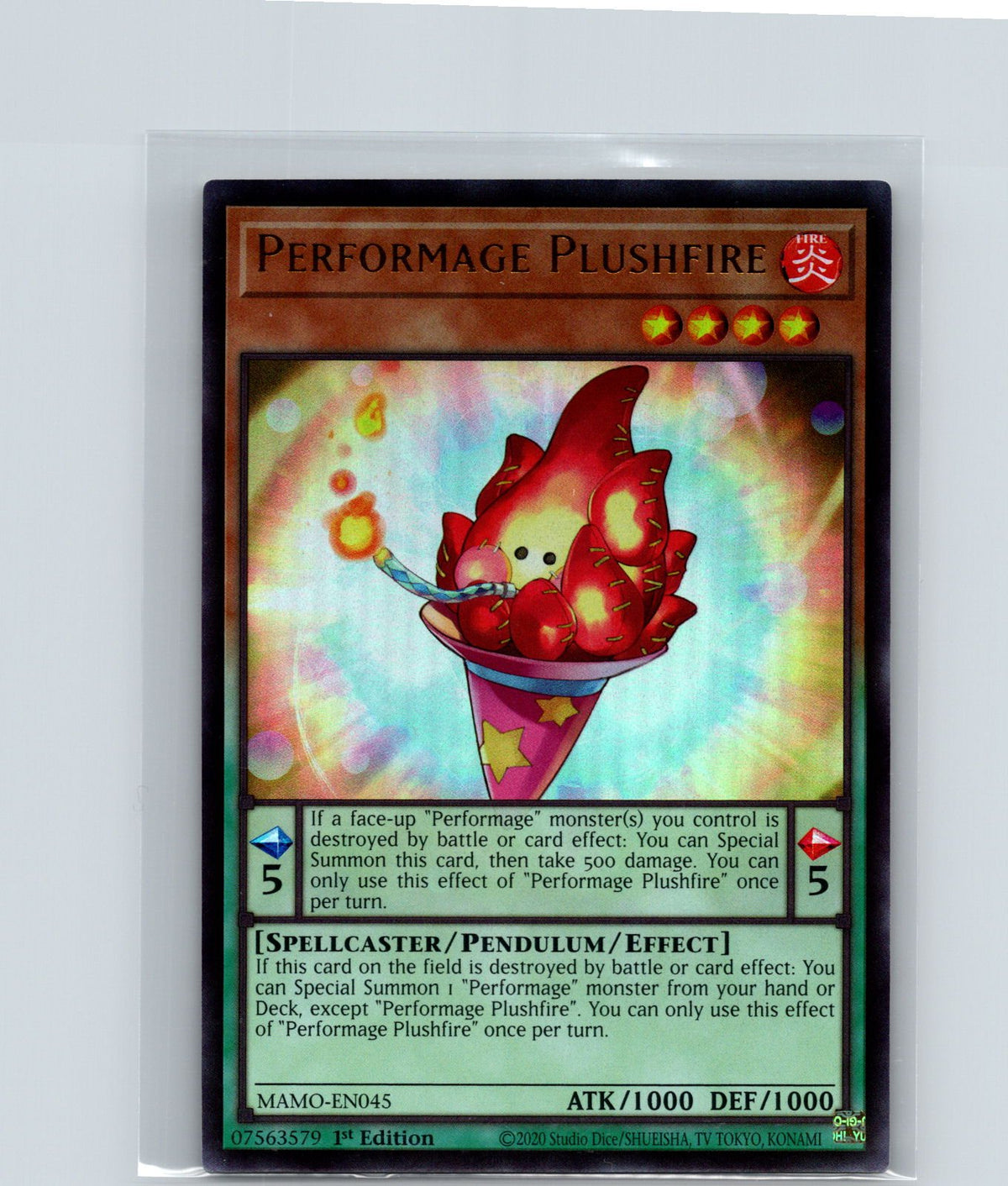 Performage Plushfire 1st Edition Ultra Rare Magnificent Monsters MAMO-EN045 NM