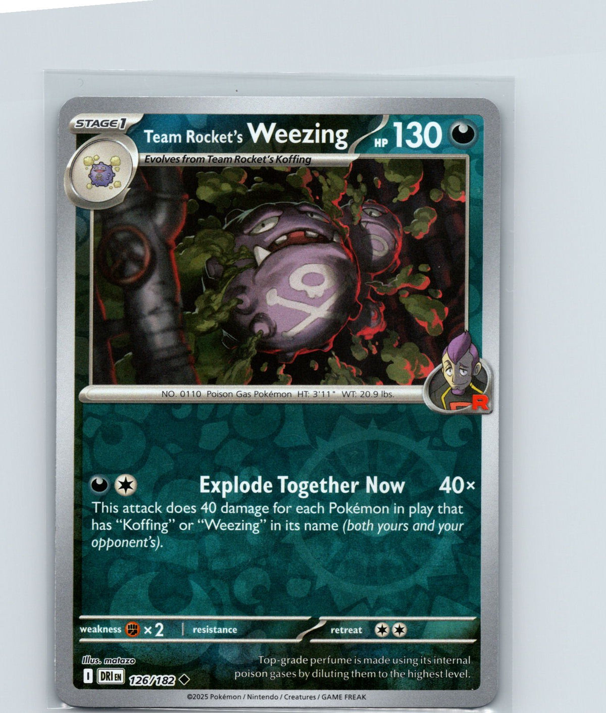 Team Rocket's Weezing Reverse Holo Uncommon SV10: Destined Rivals 126/182 NM