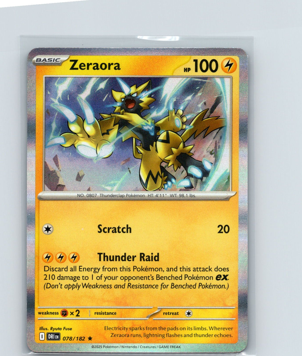 Zeraora Holo Rare SV10: Destined Rivals 078/182 NM