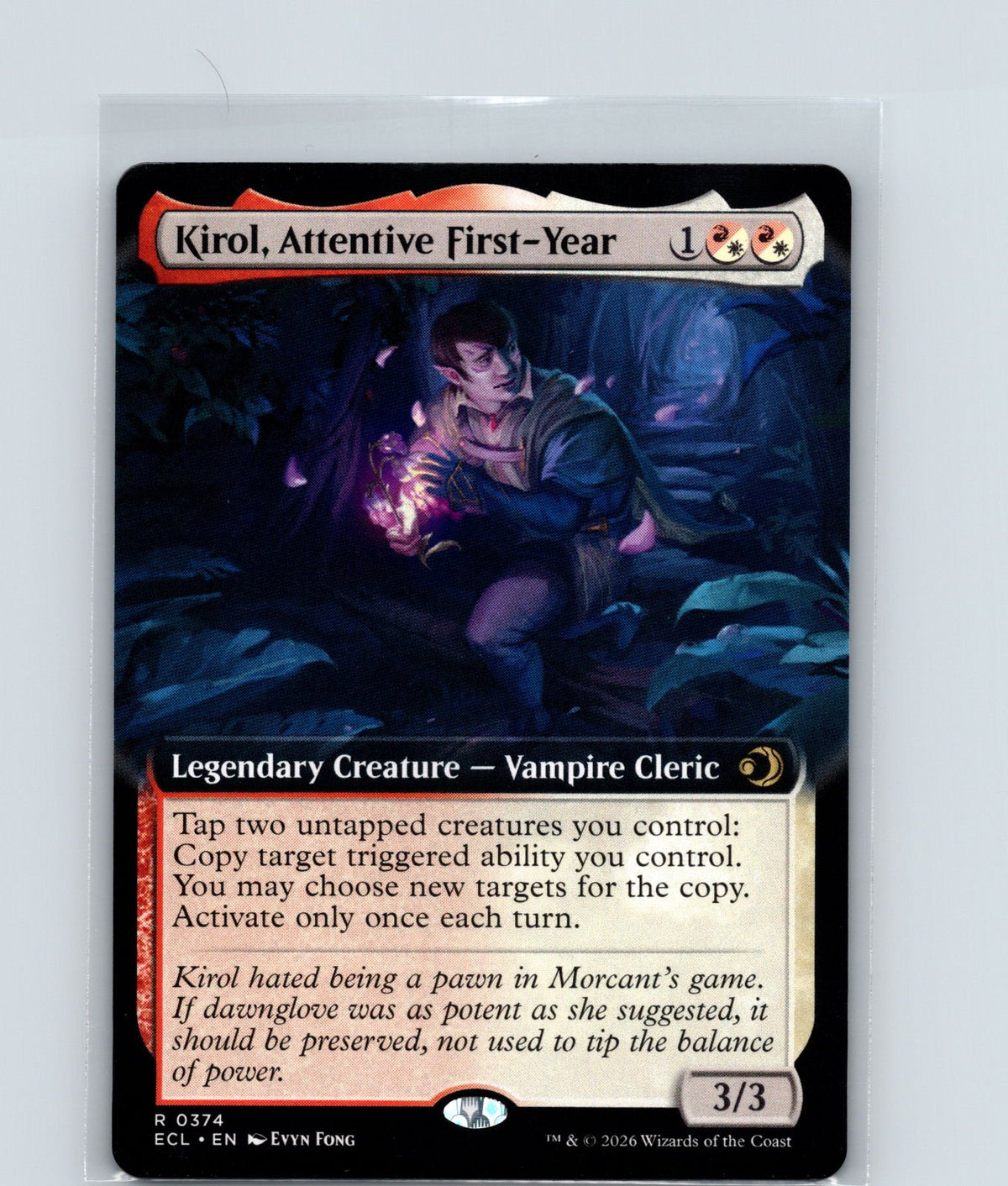 Kirol, Attentive First-Year (Extended Art) R Lorwyn Eclipsed 374 NM