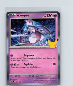 Mewtwo Holo Rare ME: 30th Celebration 063/128 NM