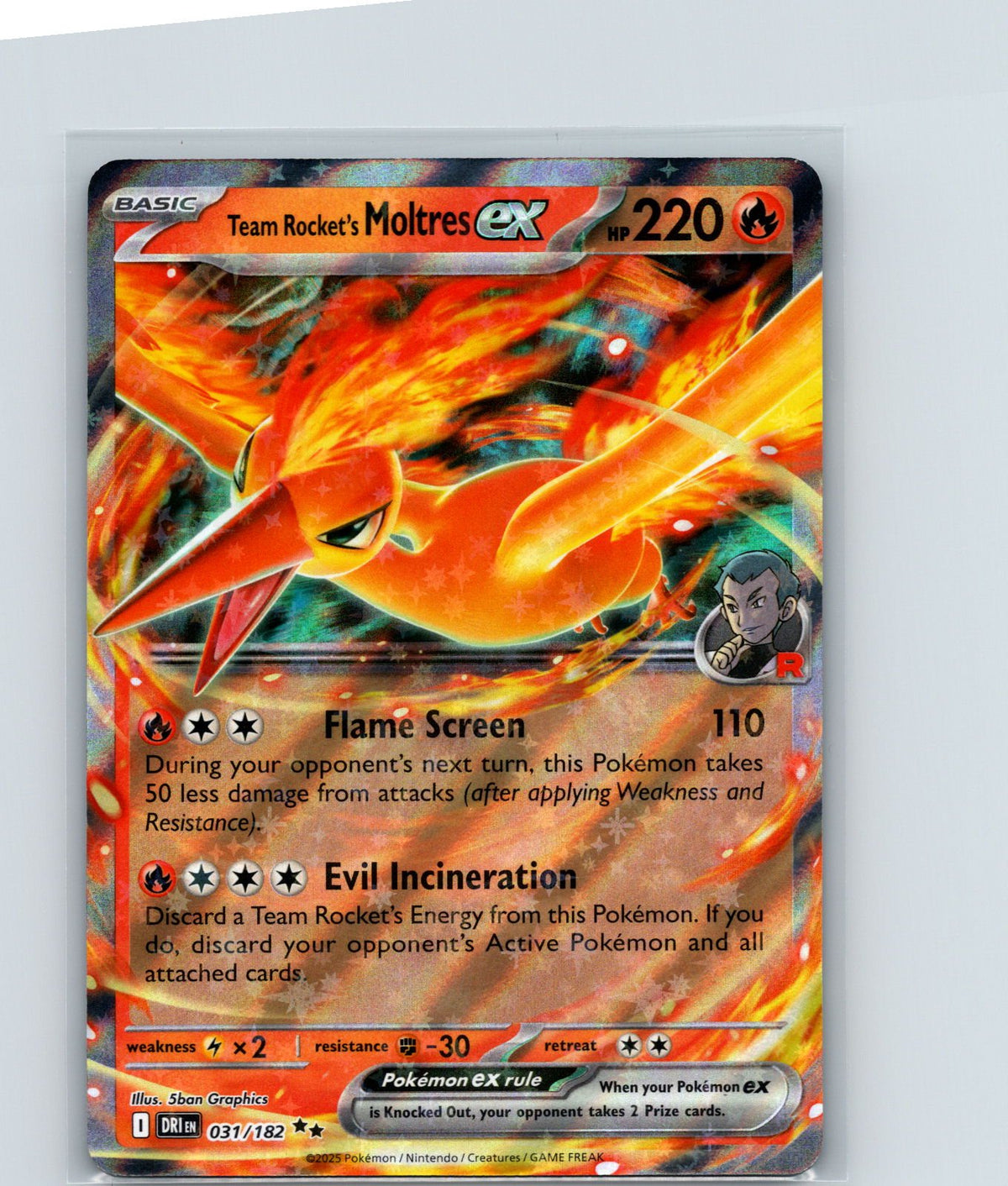Team Rocket's Moltres ex Holo Double Rare SV10: Destined Rivals 031/182 NM