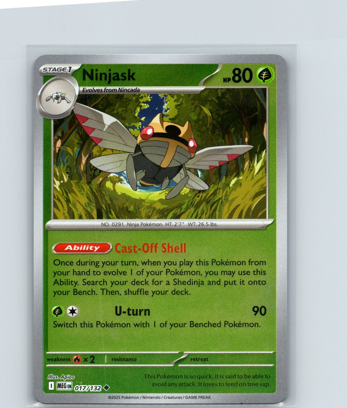 Ninjask Uncommon ME01: Mega Evolution 017/132 NM