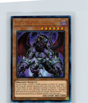 Bystial Saronir 1st Edition Collector Rare Rarity Collection 5 RA05-EN023 NM