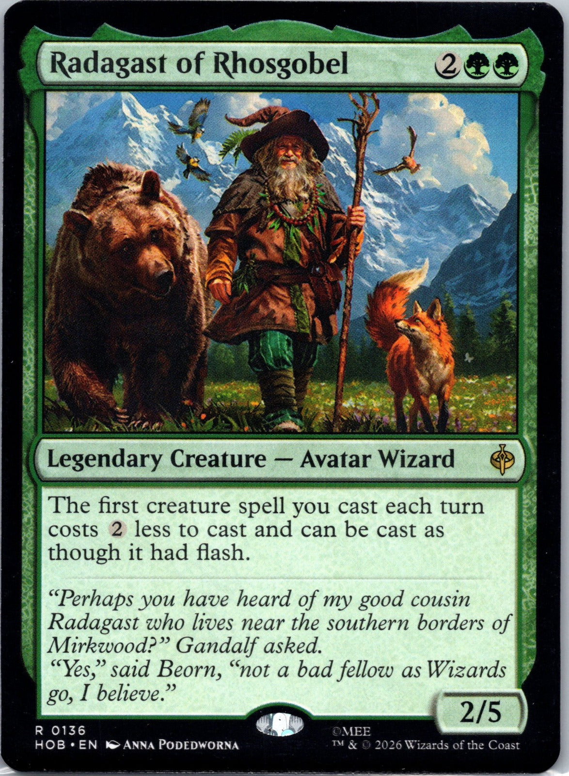 Radagast of Rhosgobel R The Hobbit 136 NM