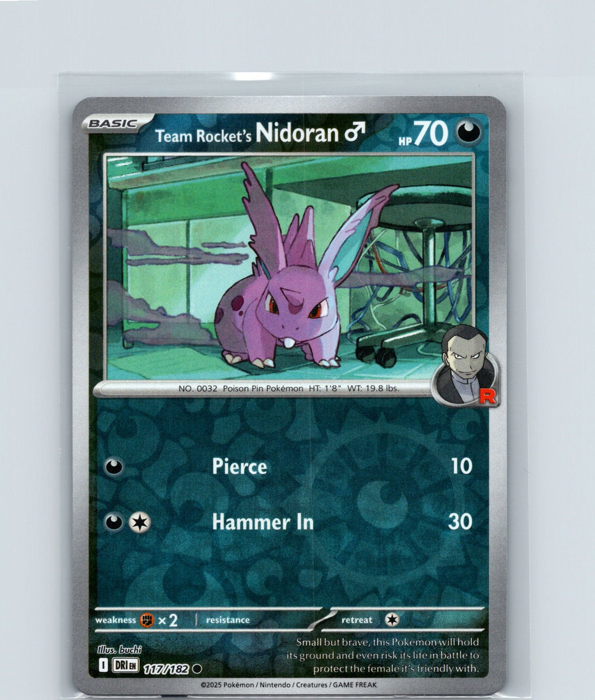 Team Rocket's Nidoran M Reverse Holo Common SV10: Destined Rivals 117/182 NM