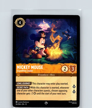 Mickey Mouse - Expedition Leader Super Rare Wilds Unknown 26/204 NM