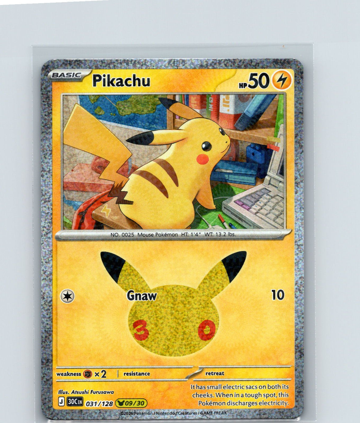 Pikachu Holo Pikachu Rare ME: 30th Celebration 031/128 NM