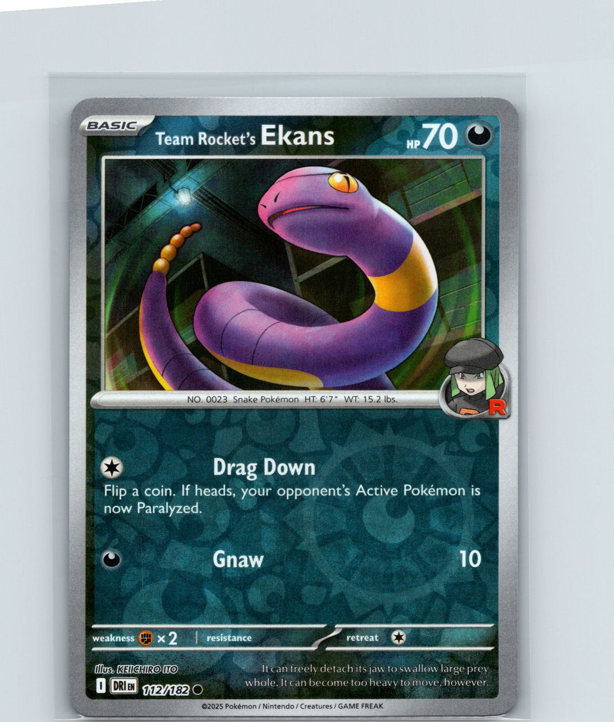 Team Rocket's Ekans Reverse Holo Common SV10: Destined Rivals 112/182 NM