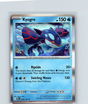 Kyogre Holo Rare ME01: Mega Evolution 034/132 NM