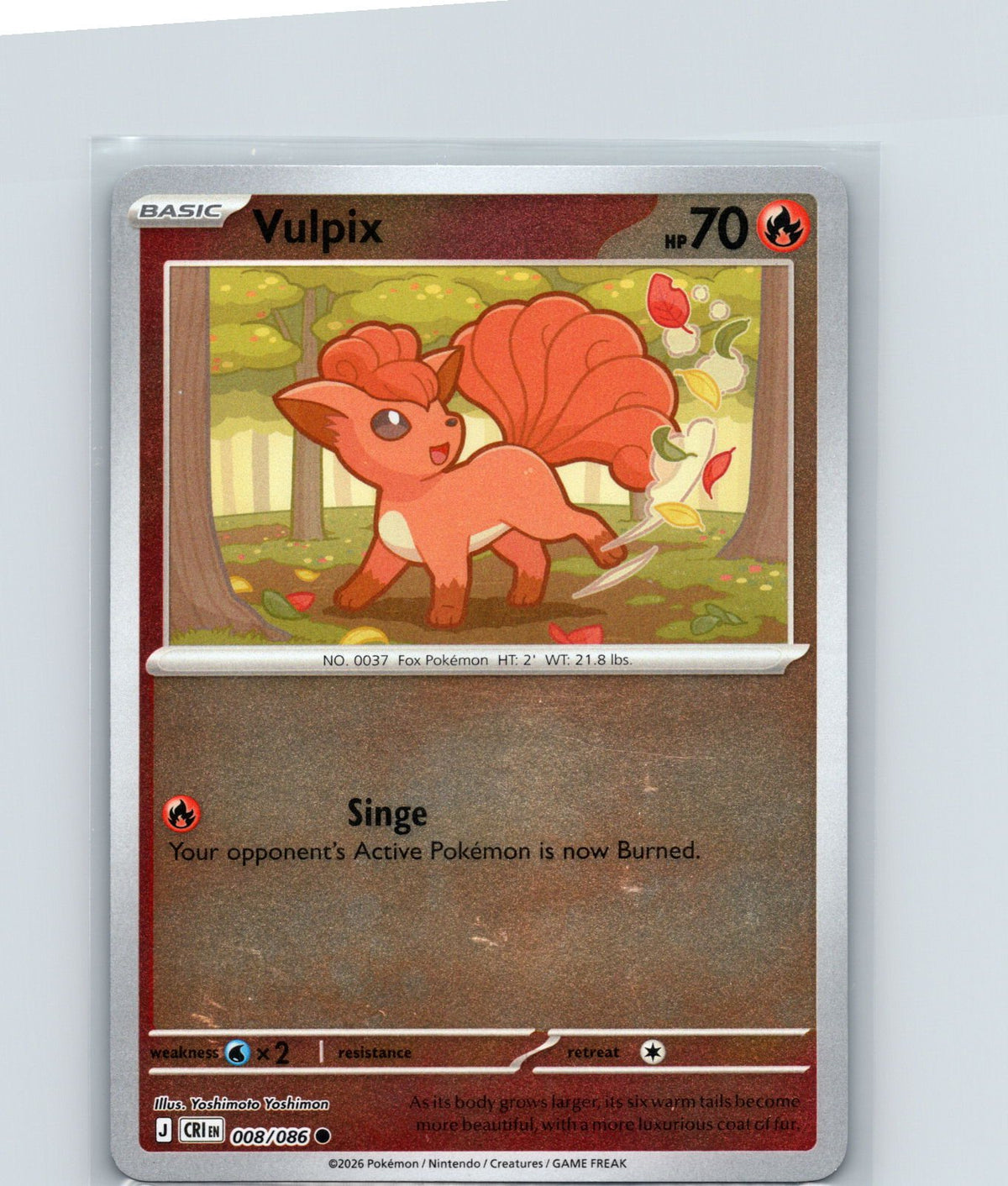 Vulpix Reverse Holo Common ME04: Chaos Rising 008/086 NM