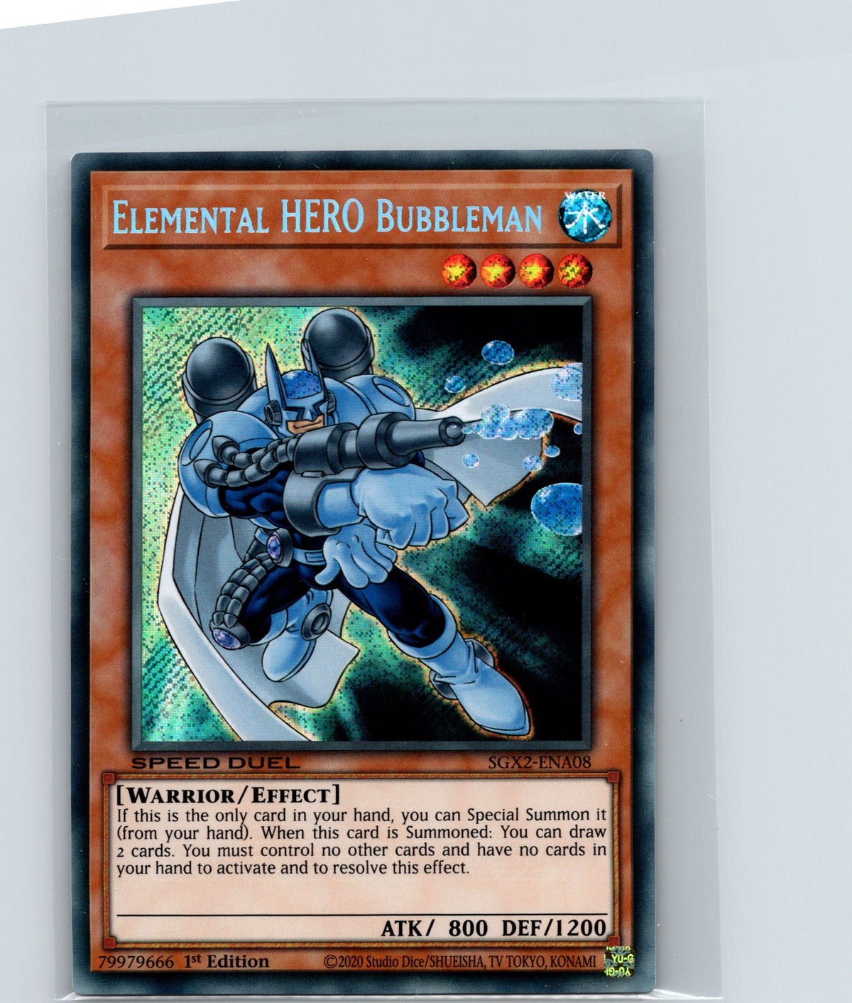 Elemental HERO Bubbleman (Secret Rare) 1st Edition Secret Rare SGX2-ENA08 NM
