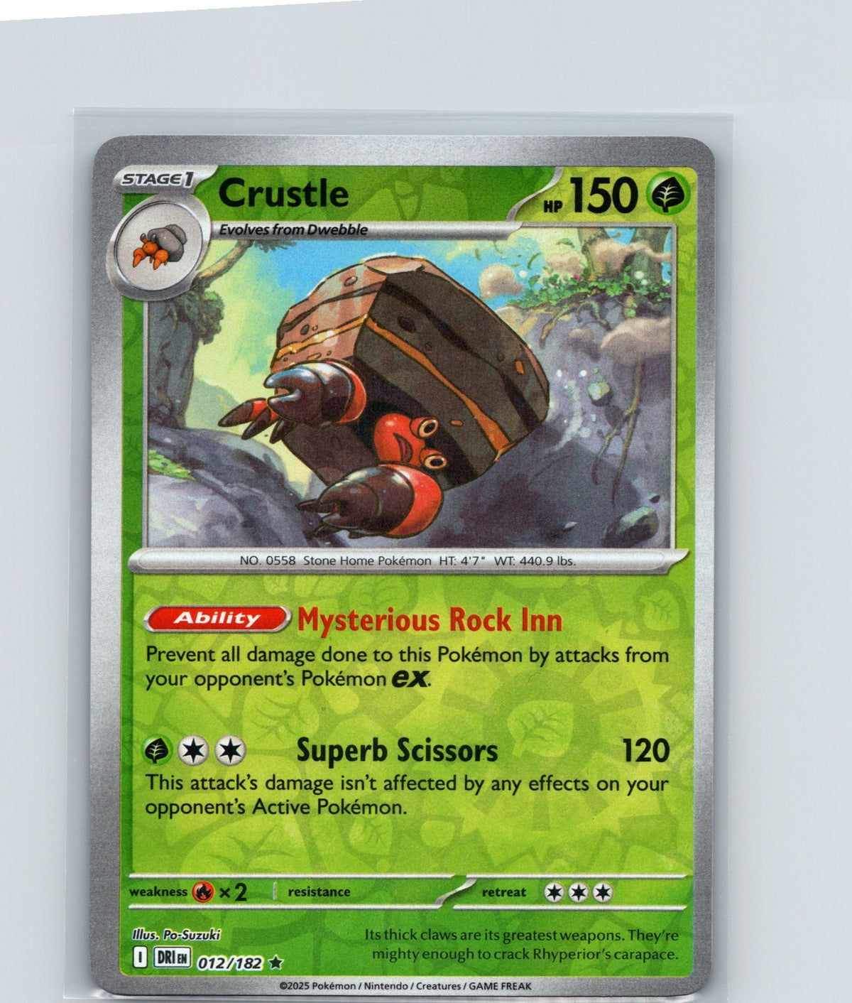 Crustle Reverse Holo Rare SV10: Destined Rivals 012/182 NM
