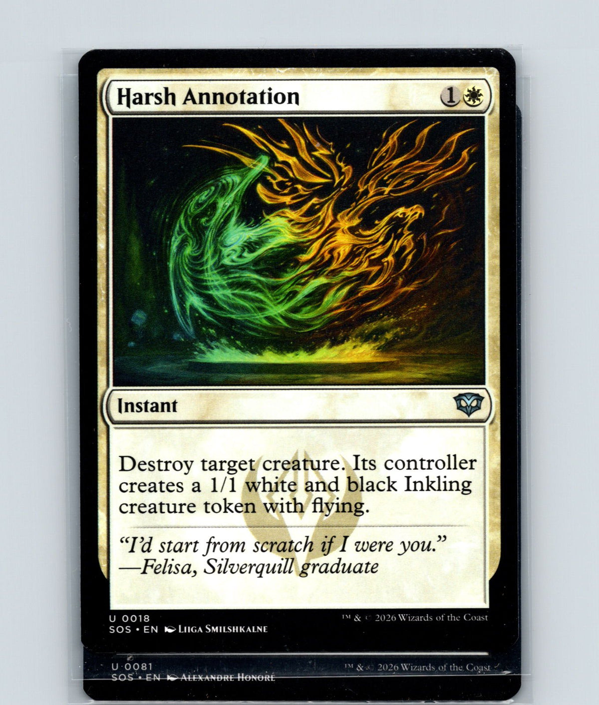 Harsh Annotation U Secrets of Strixhaven 18 NM