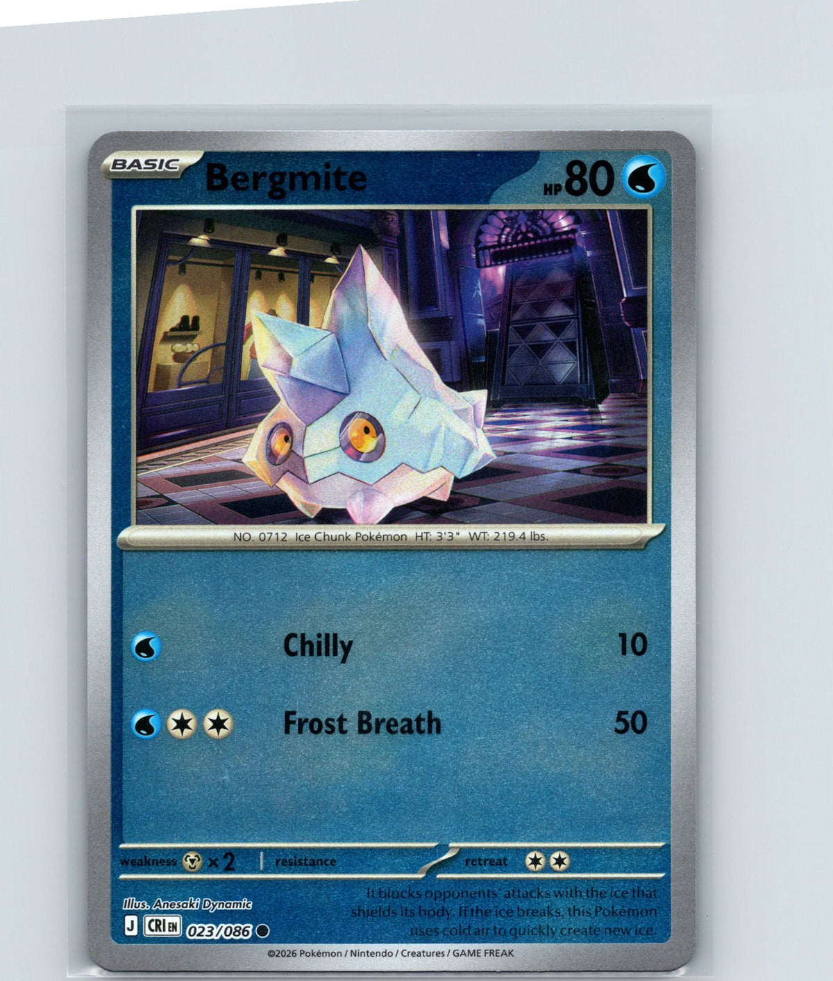 Bergmite Reverse Holo Common ME04: Chaos Rising 023/086 NM