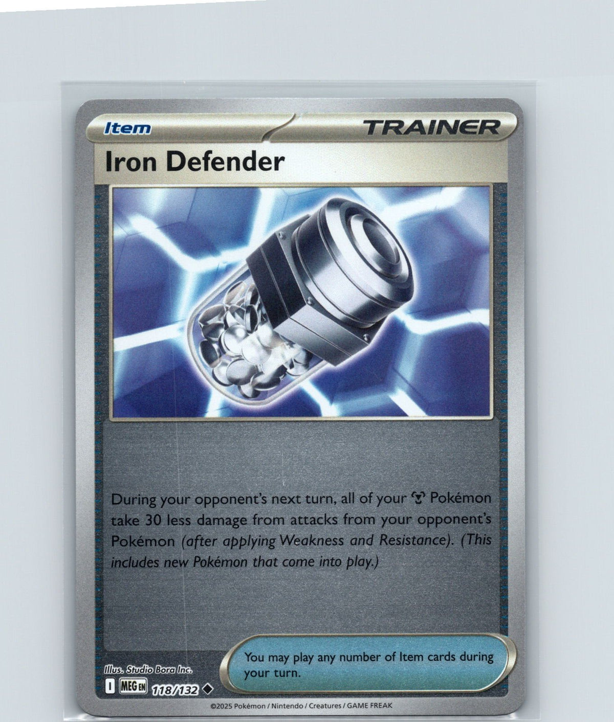 Iron Defender Reverse Holo Uncommon ME01: Mega Evolution 118/132 NM