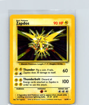 Zapdos Holo Rare Base Set 016/102 MP