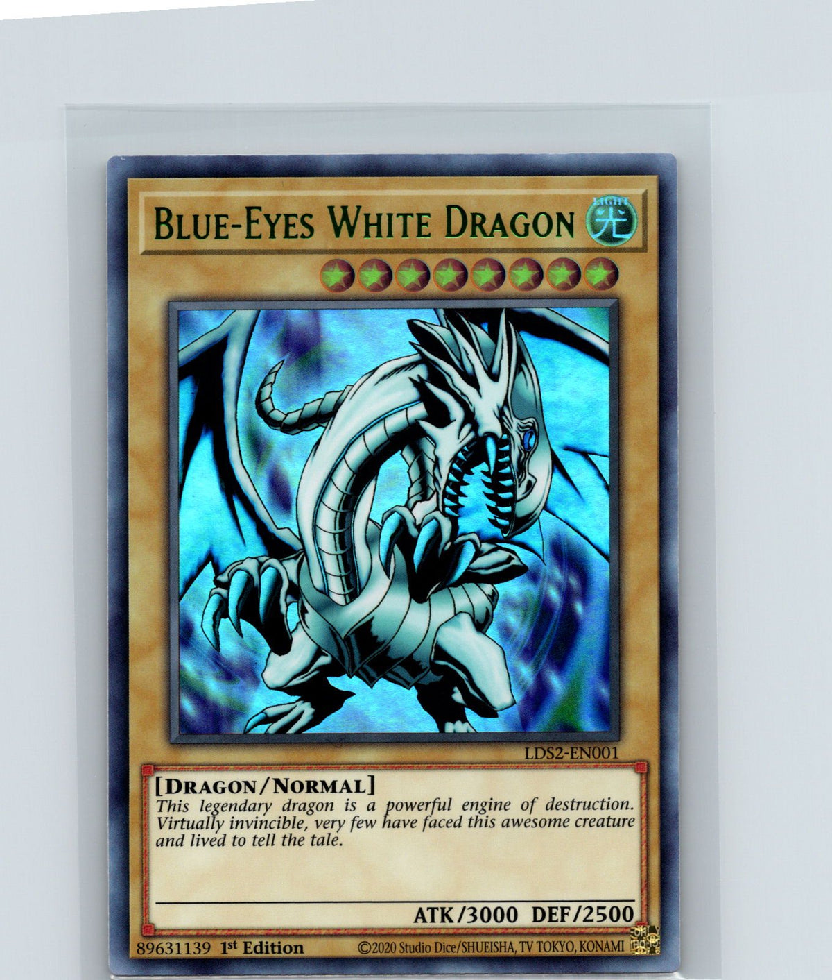 Blue-Eyes White Dragon (Green) 1st Edition Ultra Rare LDS2-EN001 NM