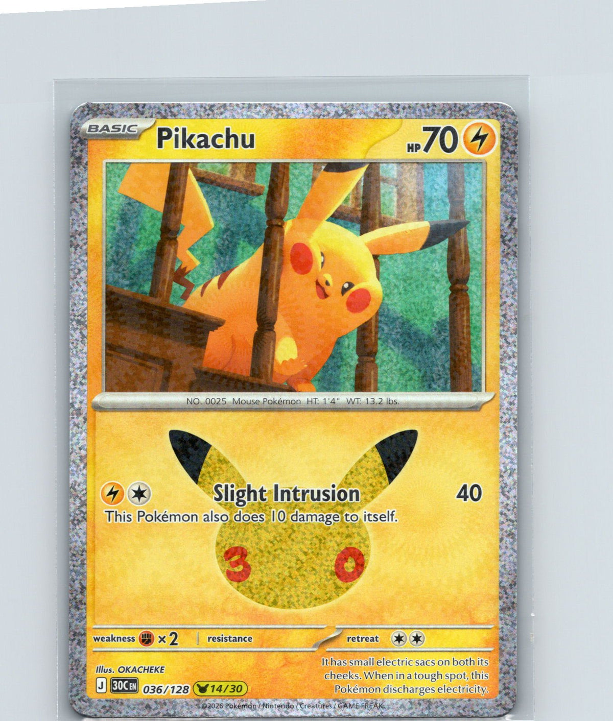 Pikachu Pikachu Rare ME: 30th Celebration 036/128 NM