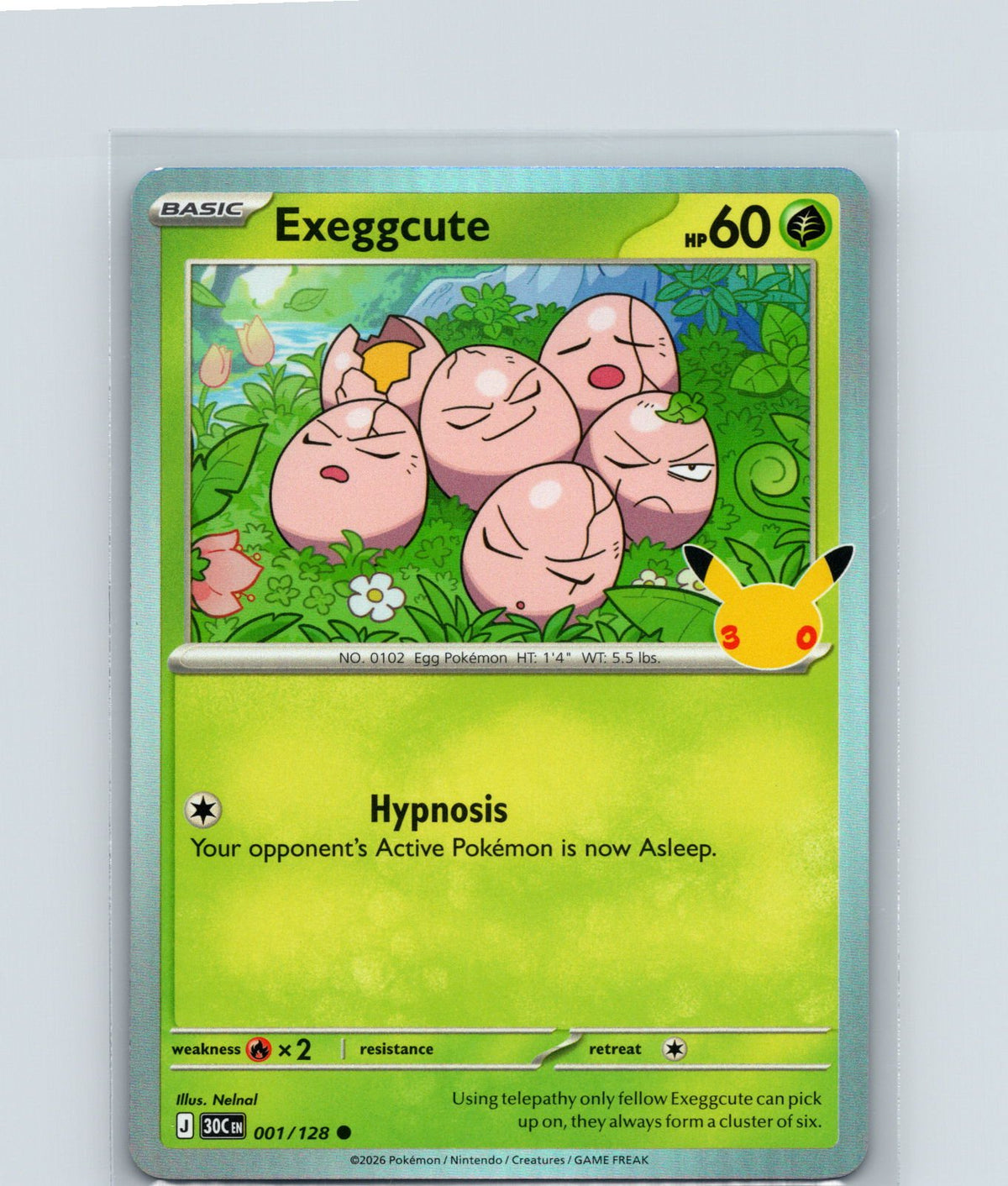Exeggcute Holo Common ME: 30th Celebration 001/128 NM
