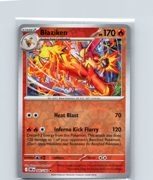 Blaziken Reverse Holo Rare SV10: Destined Rivals 042/182 NM