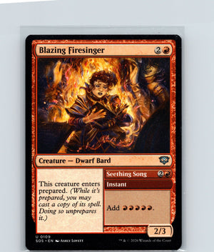 Blazing Firesinger U Secrets of Strixhaven 109 NM