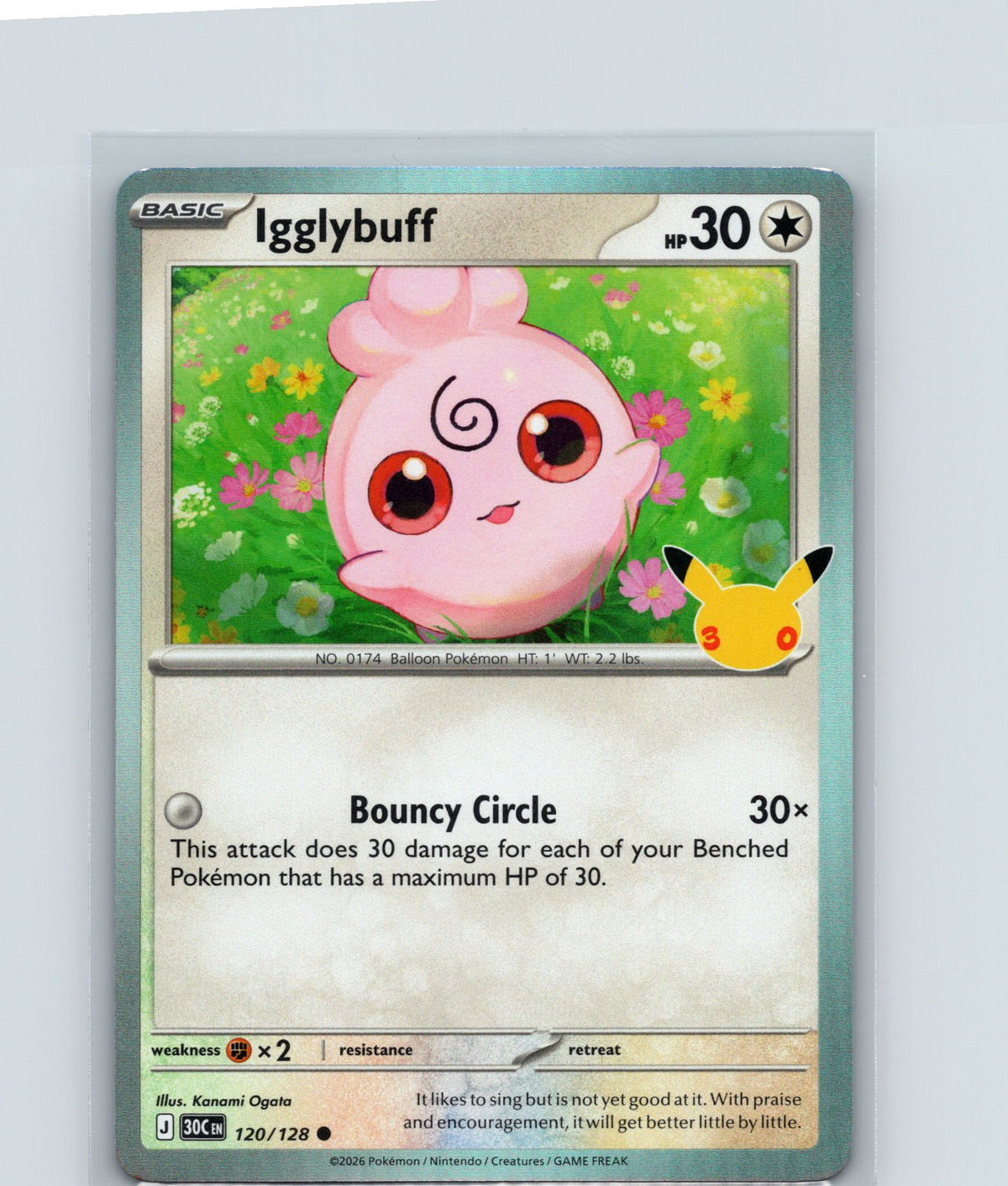 Igglybuff Holo Common ME: 30th Celebration 120/128 NM