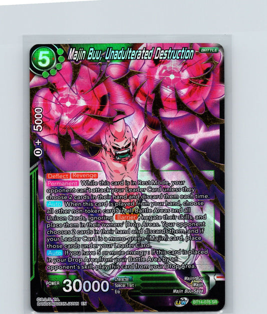Majin Buu, Unadulterated Destruction Super Rare Cross Spirits BT14-076 NM