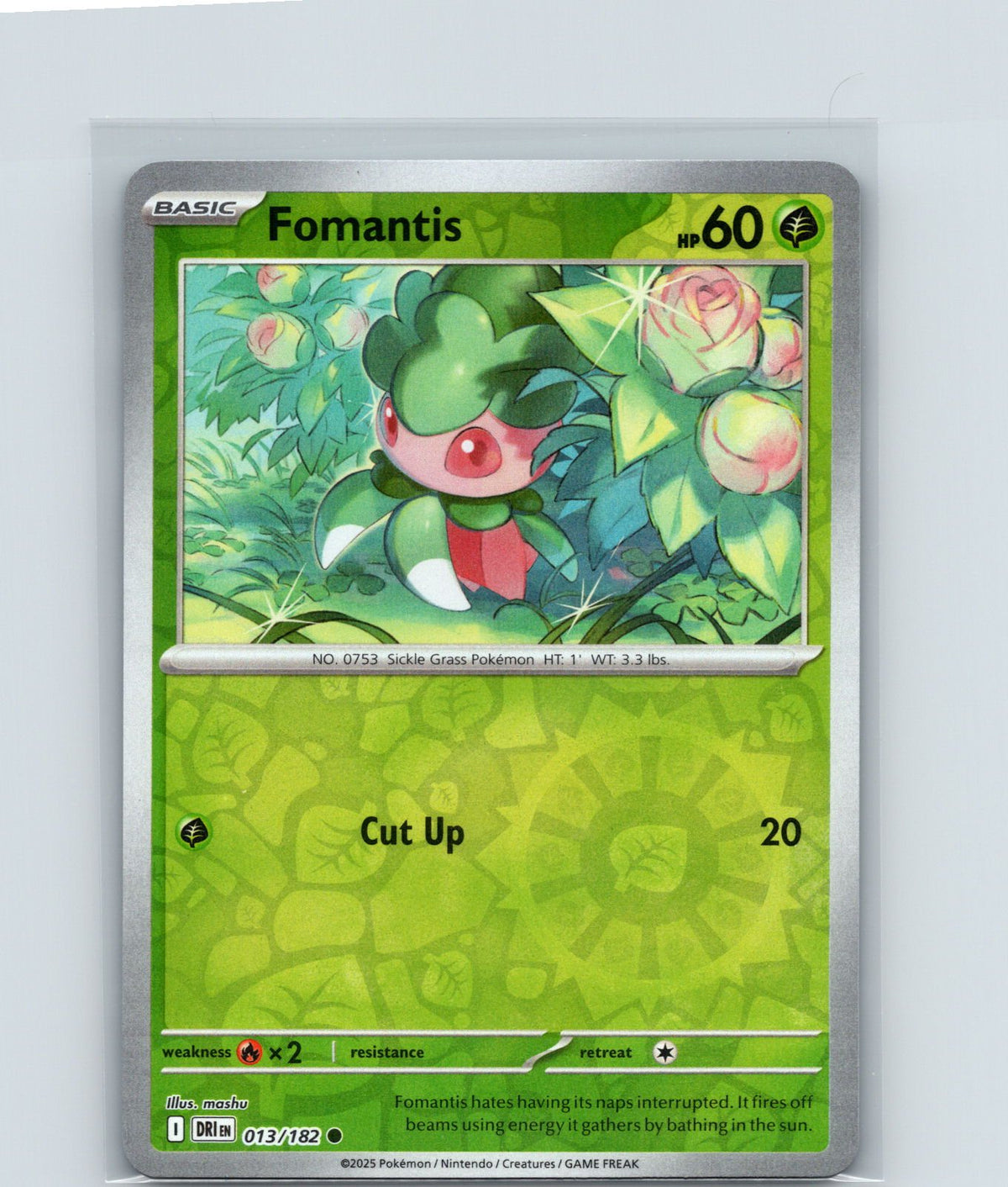 Fomantis Reverse Holo Common SV10: Destined Rivals 013/182 NM
