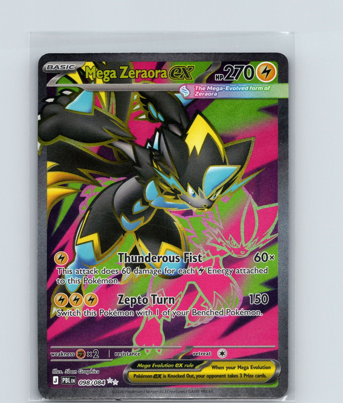 Mega Zeraora ex Holo Ultra Rare ME05: Pitch Black 098/084 NM