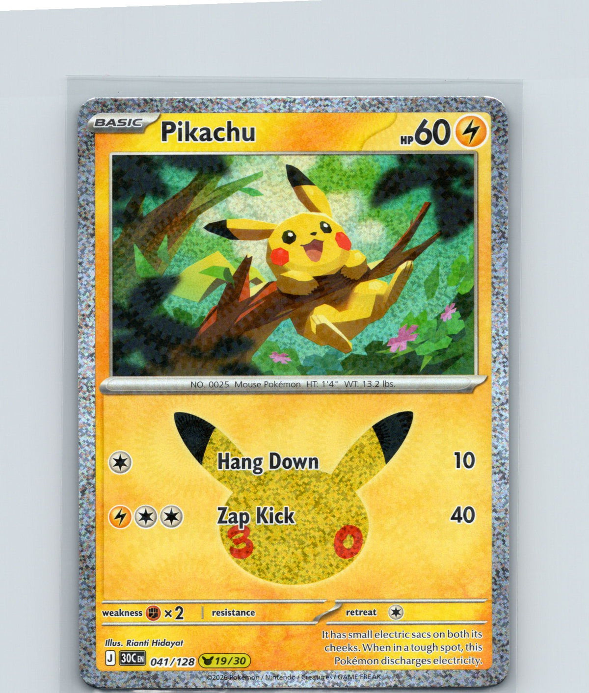 Pikachu Pikachu Rare ME: 30th Celebration 041/128 NM