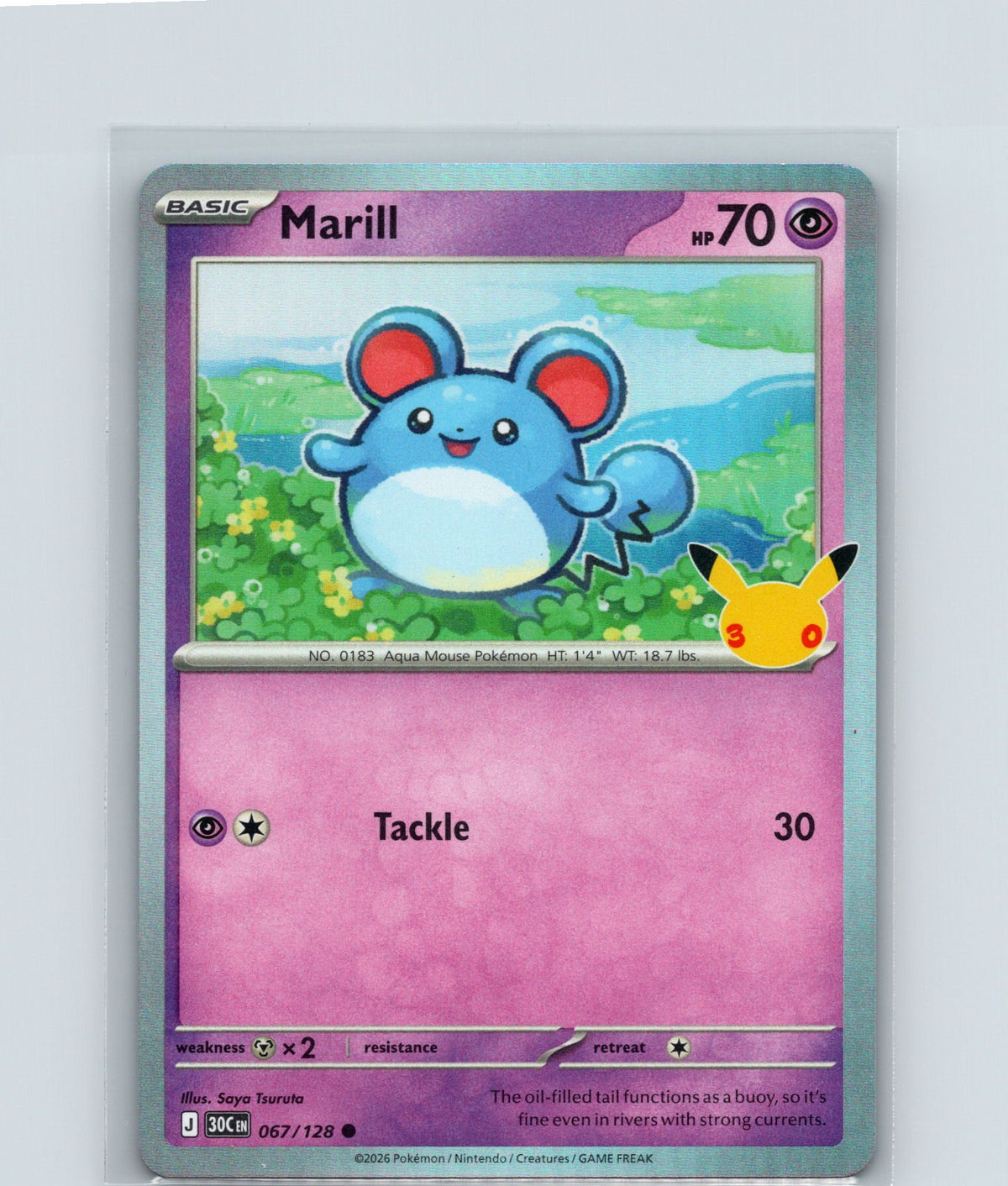 Marill Holo Common ME: 30th Celebration 067/128 NM