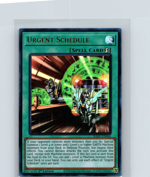 Urgent Schedule 1st Edition Ultra Rare Rarity Collection 5 RA05-EN064 NM