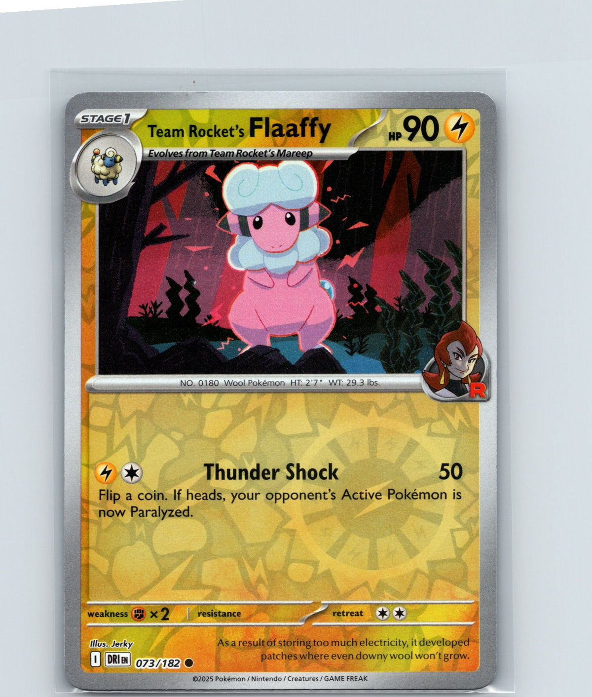 Team Rocket's Flaaffy Reverse Holo Common SV10: Destined Rivals 073/182 NM