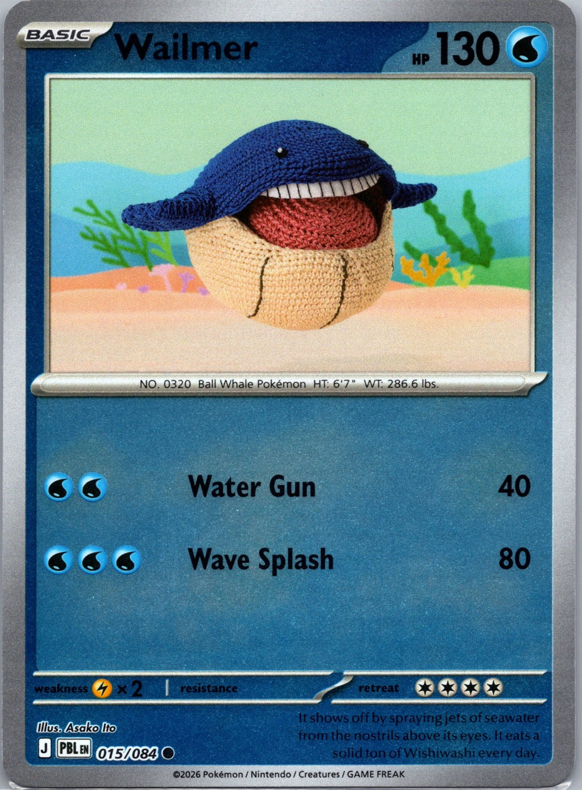 Wailmer Reverse Holo Common ME05: Pitch Black 015/084 NM