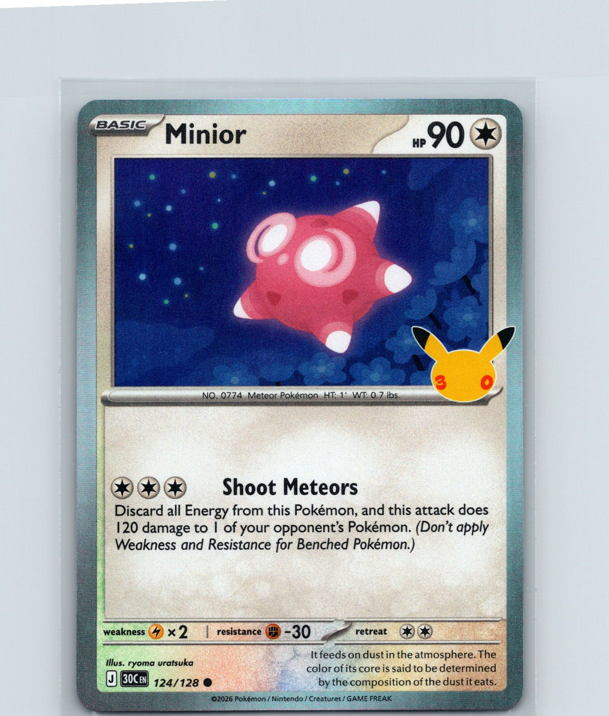 Minior Holo ME: 30th Celebration 124/128 NM