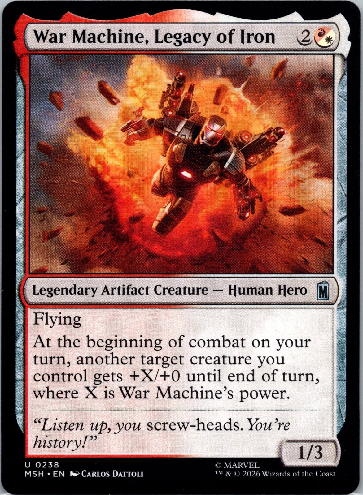 War Machine, Legacy of Iron U Marvel Super Heroes 238 NM