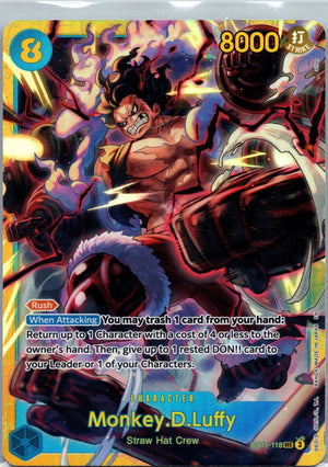 Monkey.D.Luffy (118) Foil SEC A Fist of Divine Speed OP11-118 NM
