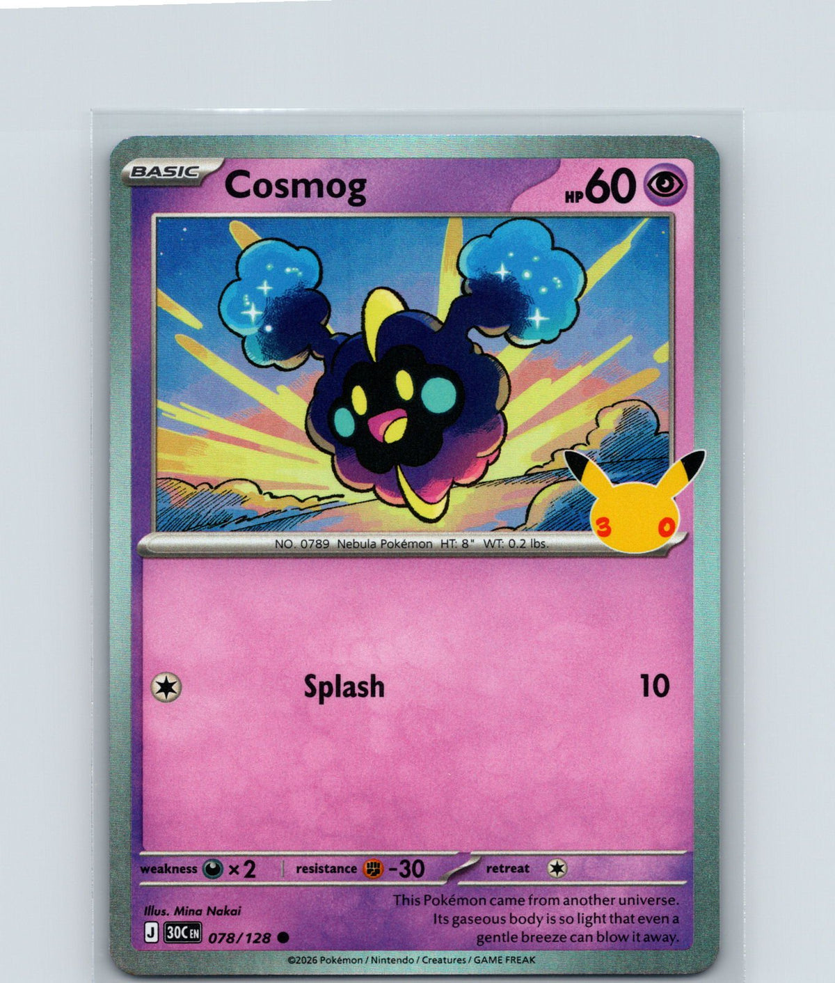 Cosmog Holo Common ME: 30th Celebration 078/128 NM