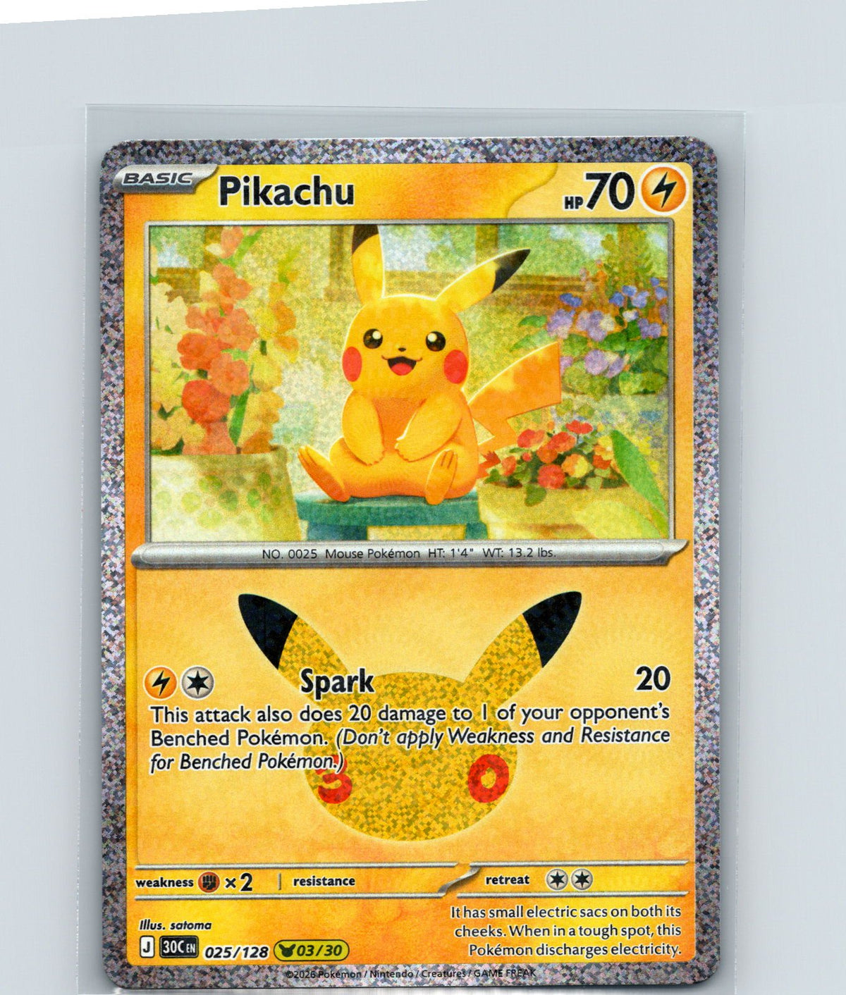 Pikachu Holo Pikachu Rare ME: 30th Celebration 025/128 NM