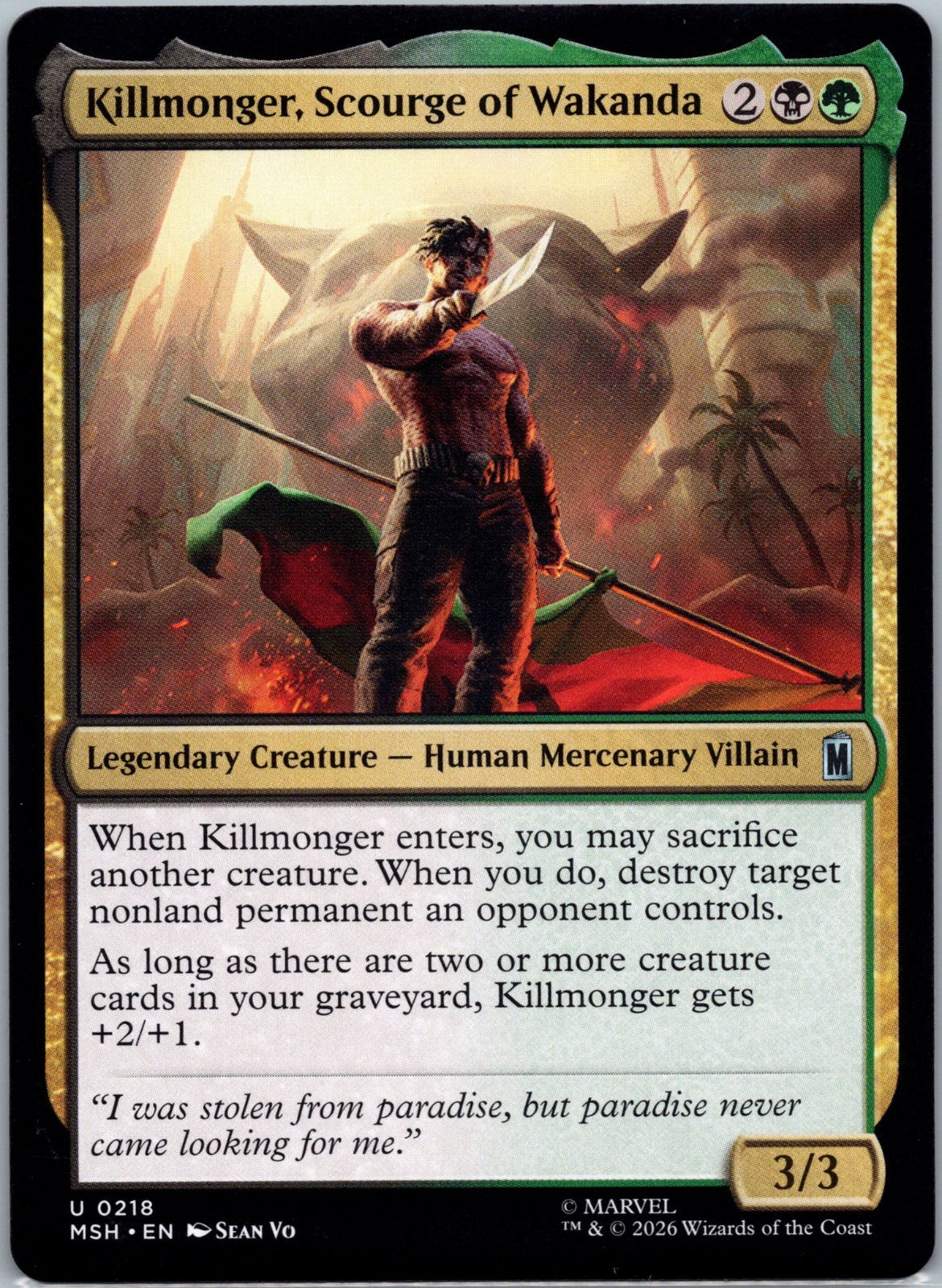 Killmonger, Scourge of Wakanda U Marvel Super Heroes 218 NM