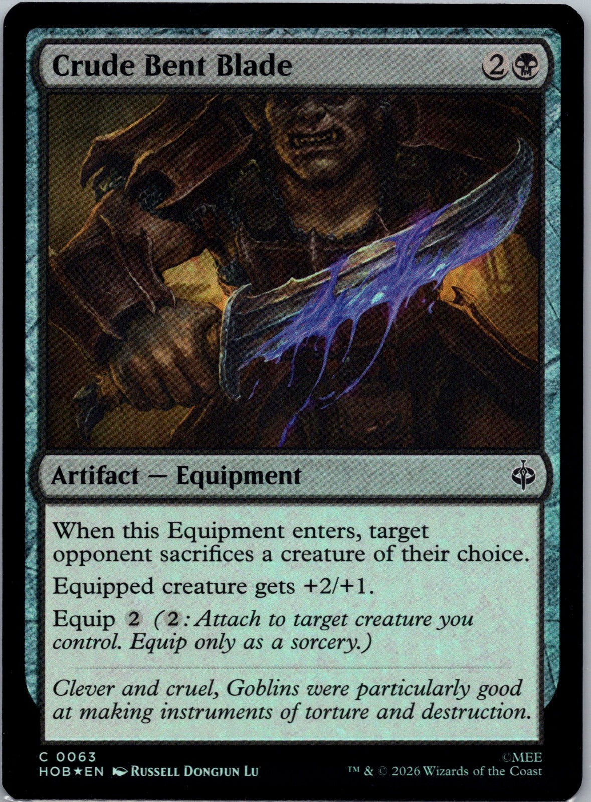 Crude Bent Blade Foil C The Hobbit 63 NM