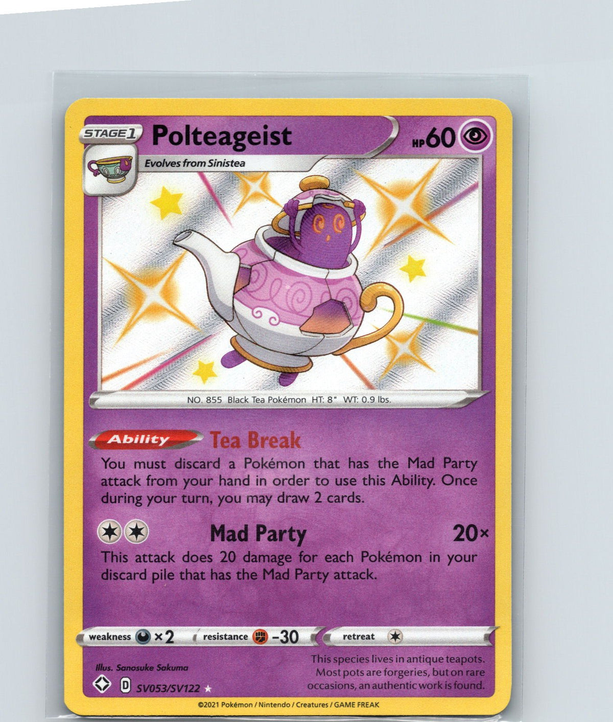 Polteageist Shiny Holo Rare Shining Fates: Shiny Vault SV053/SV122 NM