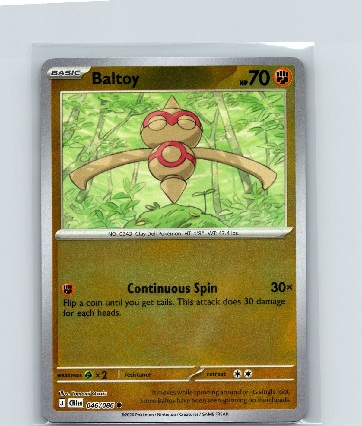 Baltoy Reverse Holo Common ME04: Chaos Rising 046/086 NM
