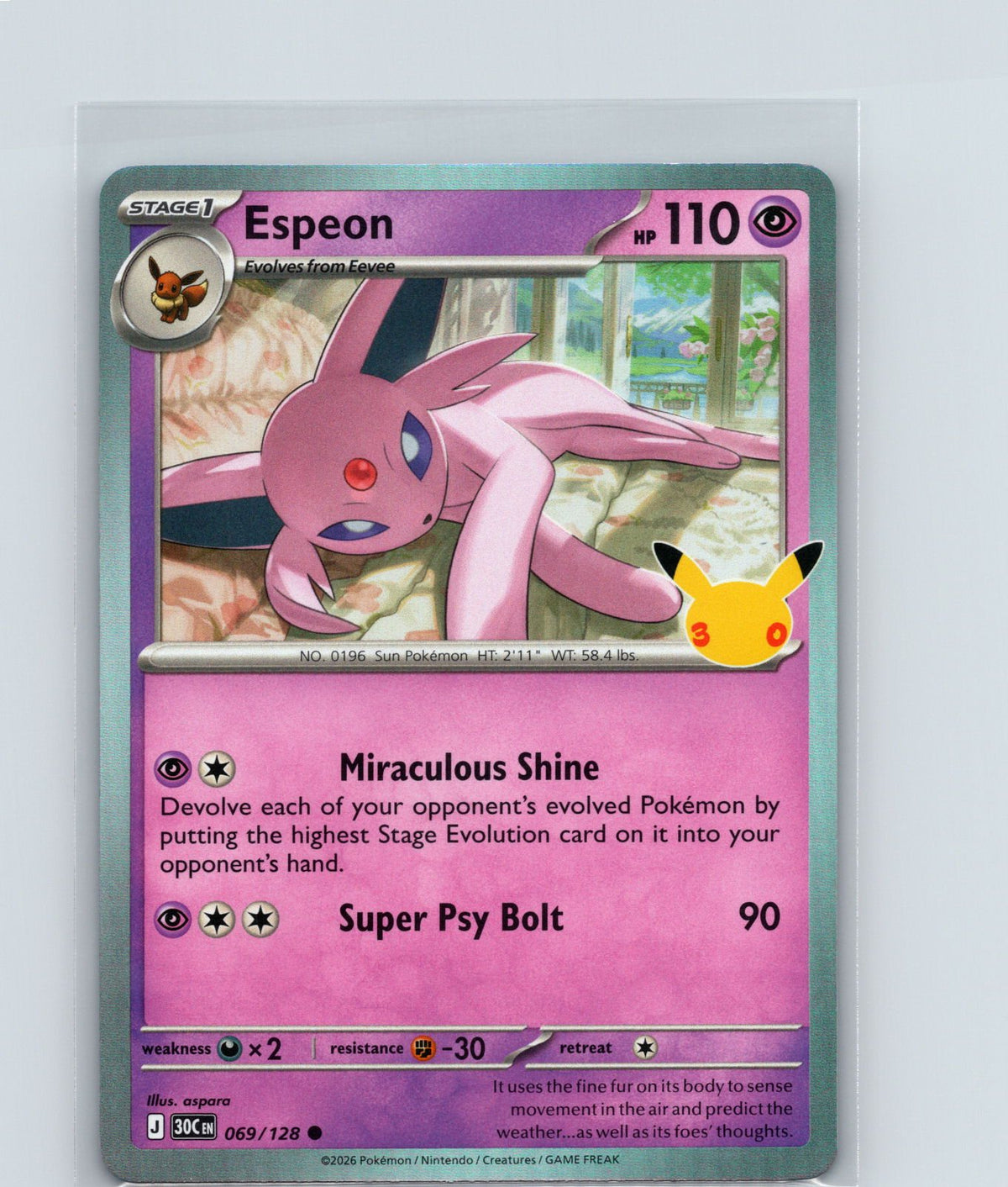 Espeon Common ME: 30th Celebration 069/128 NM