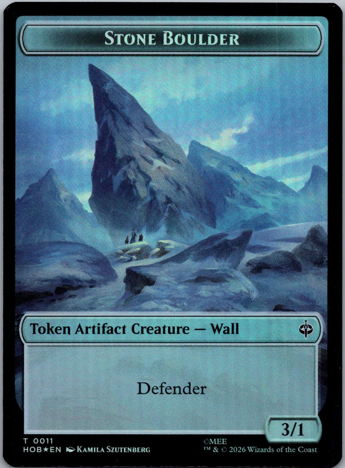 Stone Boulder // Bear Double-Sided Token Foil T The Hobbit 11 // 7 NM