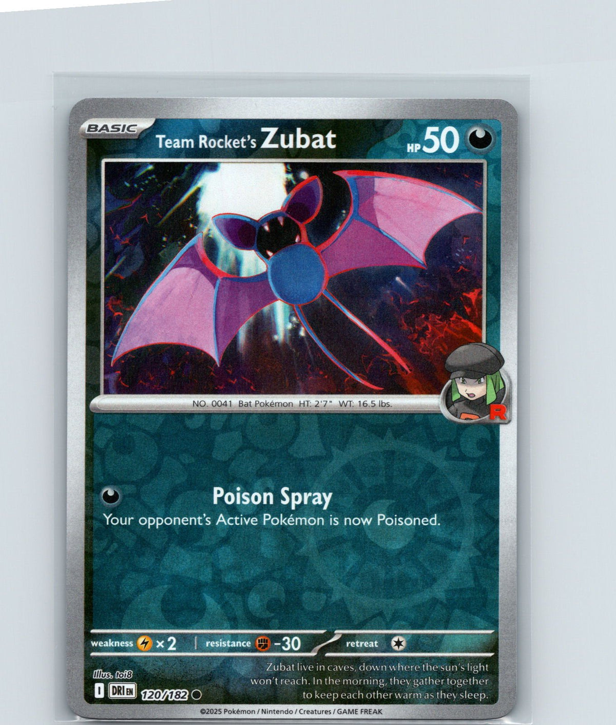 Team Rocket's Zubat Reverse Holo Common SV10: Destined Rivals 120/182 NM