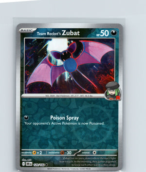 Team Rocket's Zubat Reverse Holo Common SV10: Destined Rivals 120/182 NM